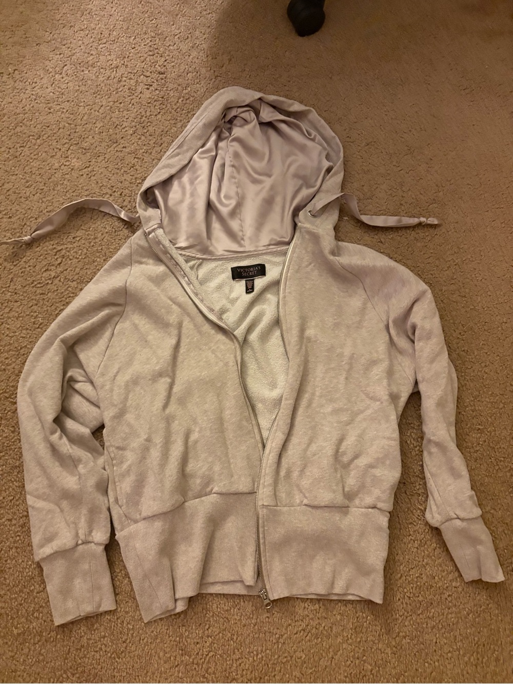 Victoria's Secret Light Taupe Zip Hoodie